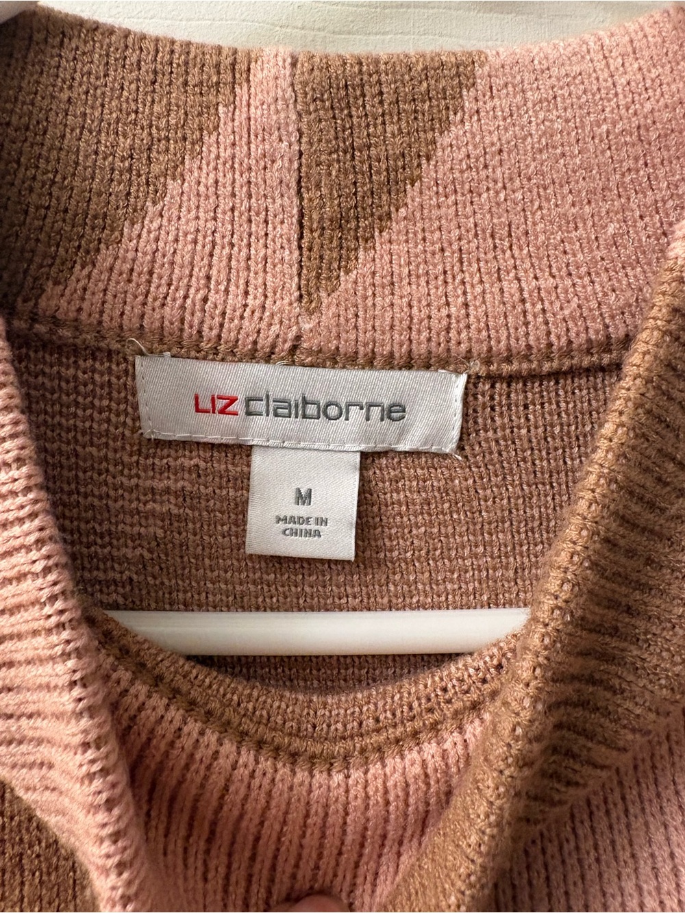 Liz Claiborne Colorblock Turtleneck Sweater - Pink, Red & Tan - Picture 5 of 6